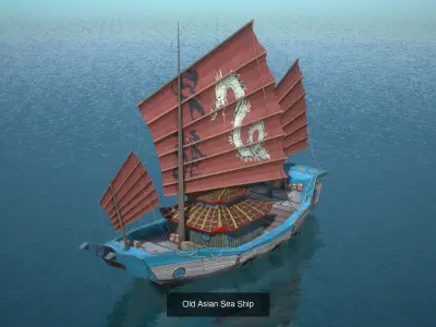 Two Low Poly Sea Ships 3D Model Collection
