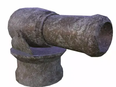 Bronze Cannon - Game Ready Low-poly 3D model