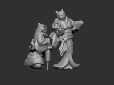 The UKIYOE Cheating Cat 3D model