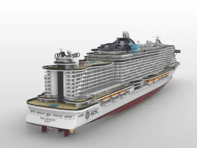 MSC Seaside cruise ship printable scale model 3D print model