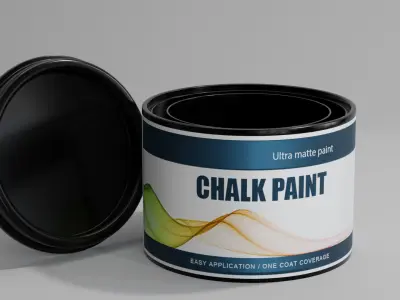 Plastic Paint Can 350ml  Realistic Packaging 3D Model PBR  Lid 3D model