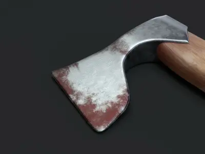 axe with blood  3D model