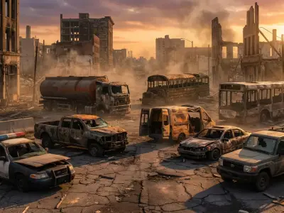 Post Apocalyptic Wrecked Vehicles Pack Low Poly Game Ready PBR