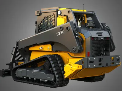 333G Compact Track Loader with Forestry Package - Tree Shear 3D model