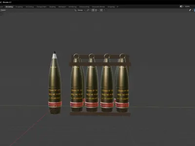 155mm howitzer shell model 3D model