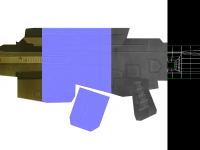 gun low poly gun gun for 3d gaming 3D model