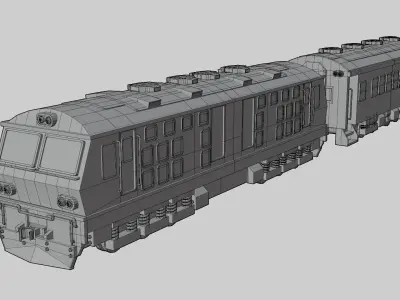 Special Express Train cartoon lowpoly 3D model