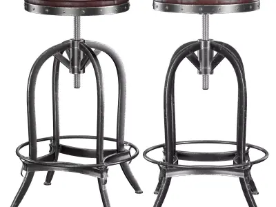 Dempsey Swivel Iron Bar Stool 3D model