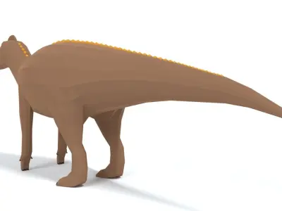 Low Poly Cartoon Edmontosaurus Dinosaur Low-poly 3D model