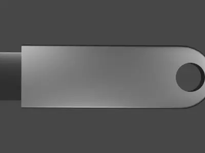 Simple USB Flash - Metallic Body Low-poly 3D model