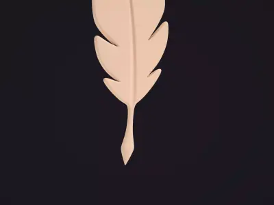 Stylized White Quill Pen 3D model