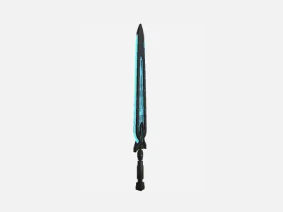 SciFi Sword B01 Black Blue - Sci Fi Weapon Design Low-poly 3D model