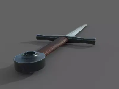 Templar Sword Free low-poly 3D model