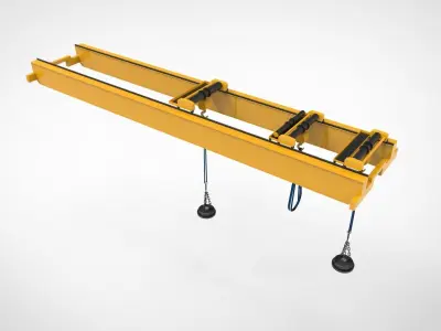 overhead crane equipped with a magnetic lifting system 3D model purchase