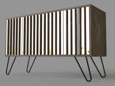 Four Door Media Console 3D model