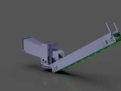 Wood Cutting Machine With Conveyor 3D model