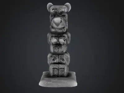 Salish Totem -  Low-poly 3D Model with PBR and 2K Textures Free low-poly 3D model