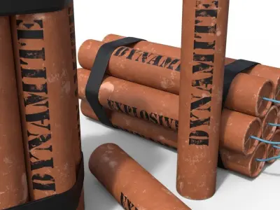 Dynamite three sticks 3D model