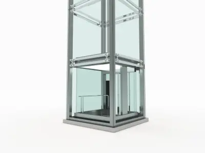 Elevator tall glass 3D model