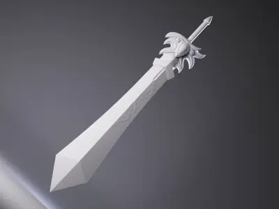 Giant Great Sword Garen LOL League of Legends Excalibur saber 3D model