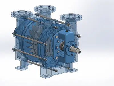 V Belt Vacuum Pump 3D model