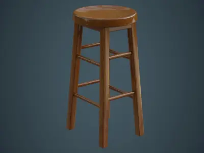 Stool 2A Low-poly 3D model