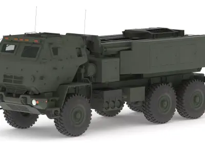 M142 High Mobility Artillery Rocket System HIMARS PBR Texture 3D model