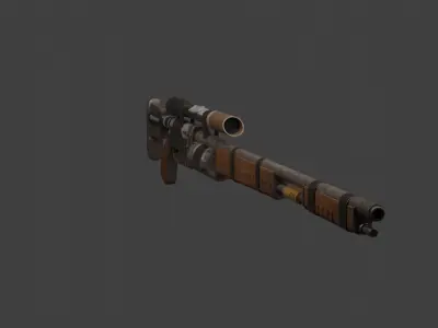 Futuristic Sniper Rifle Low-poly 3D model