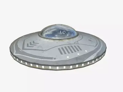 Alien Spaceship UFO B09 Full White - Sci Fi Spacecraft Design Low-poly 3D model