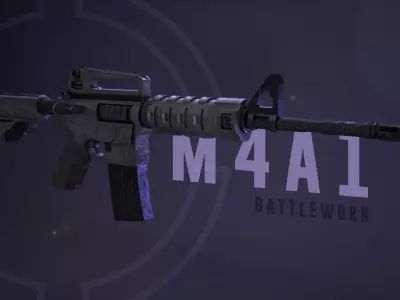 Stylized M4A1 - Battleworn Free 3D model
