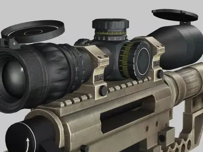 Sniper Denel 8NTW-20 Low-Poly 3D Model Low-poly 3D model