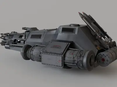 Dystopian Sci-Fi Military Speeder 3D model