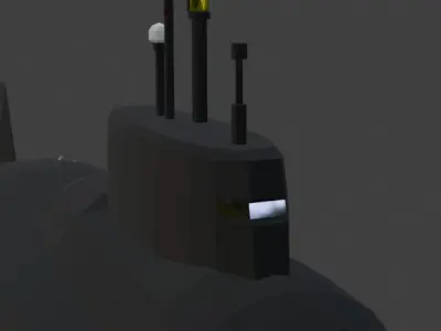 Low-poly stealth submarine Low-poly 3D model