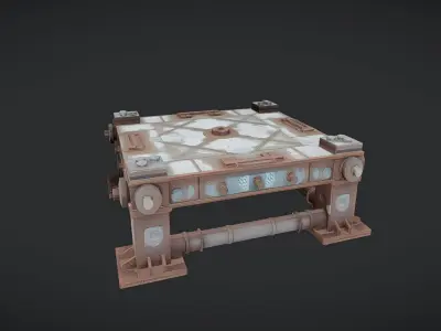 rusty metal industrial platform 3D model
