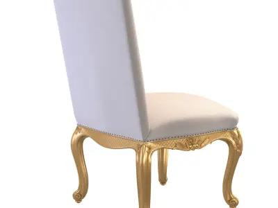 French Louis XV Style Giltwood Dining Classic Antique Chairs 3D model