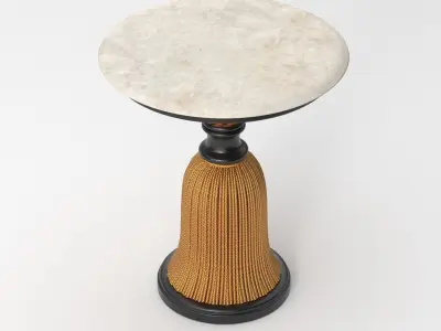Tassel side table antique gold 3D model