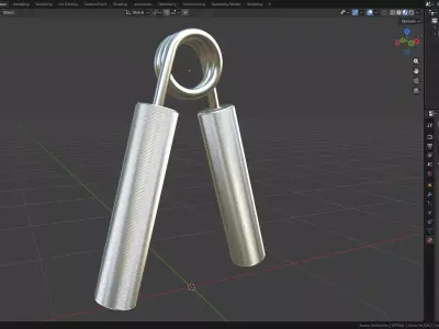 Realistic Silver Metal Hand Grip Strengthener Mockup 3D model