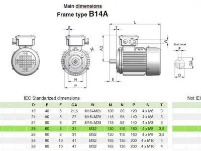 100L B14a IEC electric motor - 3D CAD model 3D model