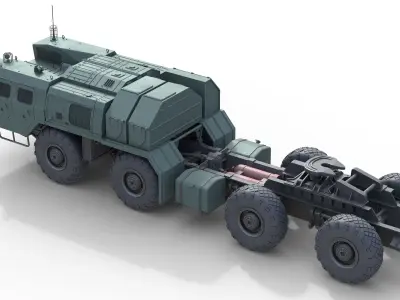 MAZ 74106 Semi Trailer  Low-poly 3D model