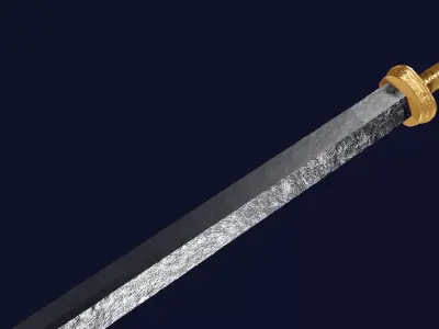 Gladius sword with Langsax handle Low-poly 3D model