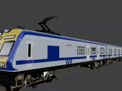 Mumbai AC Local Train Low-poly 3D model