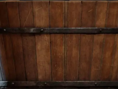 Wooden Bucket Big Low-poly 3D model