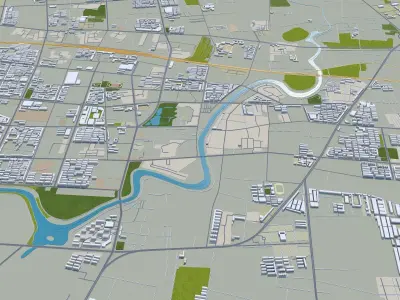Hengshui Hebei China 25km Free low-poly 3D model