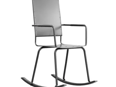 Industrial metal chair Low-poly 3D model