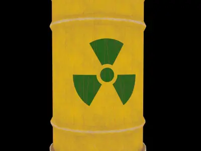 Radiation metal drum  Low-poly 3D model