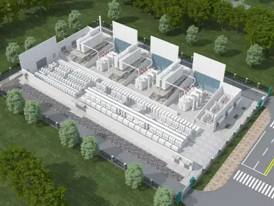 Electrical power substation-power station 3D model get
