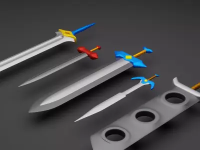 Swords Pack  5 Melee Weapons Free low-poly 3D model