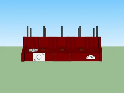 engine block with four cylinders 3D model