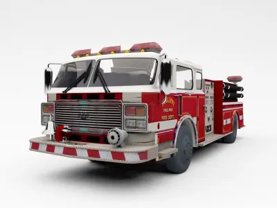 American Firetruck 3D model 3D model