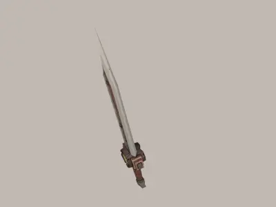 Wooden sword Low-poly 3D model purchase